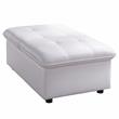 Furniture of America Kamala Faux Leather Tufted Futon Chair in White