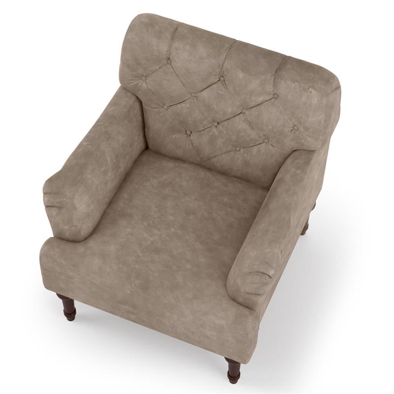 Furniture of America Leith Faux Leather Tufted Accent Chair in Brown