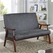 Furniture of America Kikee Faux Leather Cushioned Loveseat Bench in Dark Gray