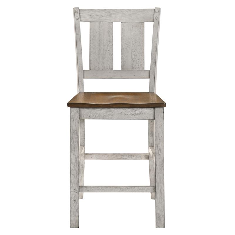 Furniture of America Huntington Wood Counter Chair in Light Oak (Set of 2)