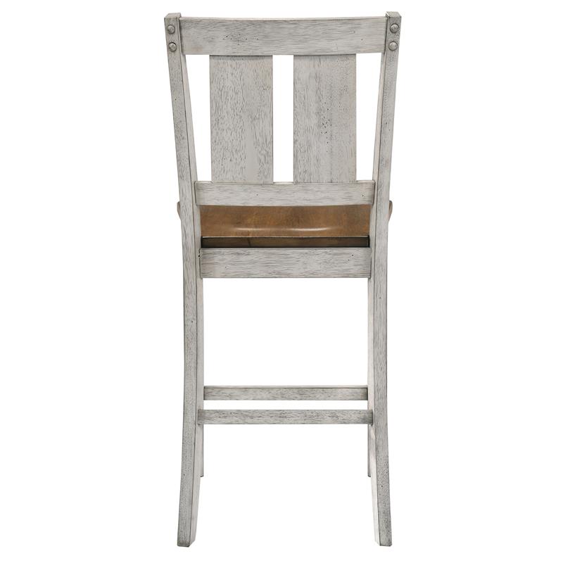 Furniture of America Huntington Wood Counter Chair in Light Oak (Set of 2)
