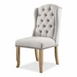 Furniture of America Liston Fabric Tufted Wing Back Chair in Ivory (Set of 2)