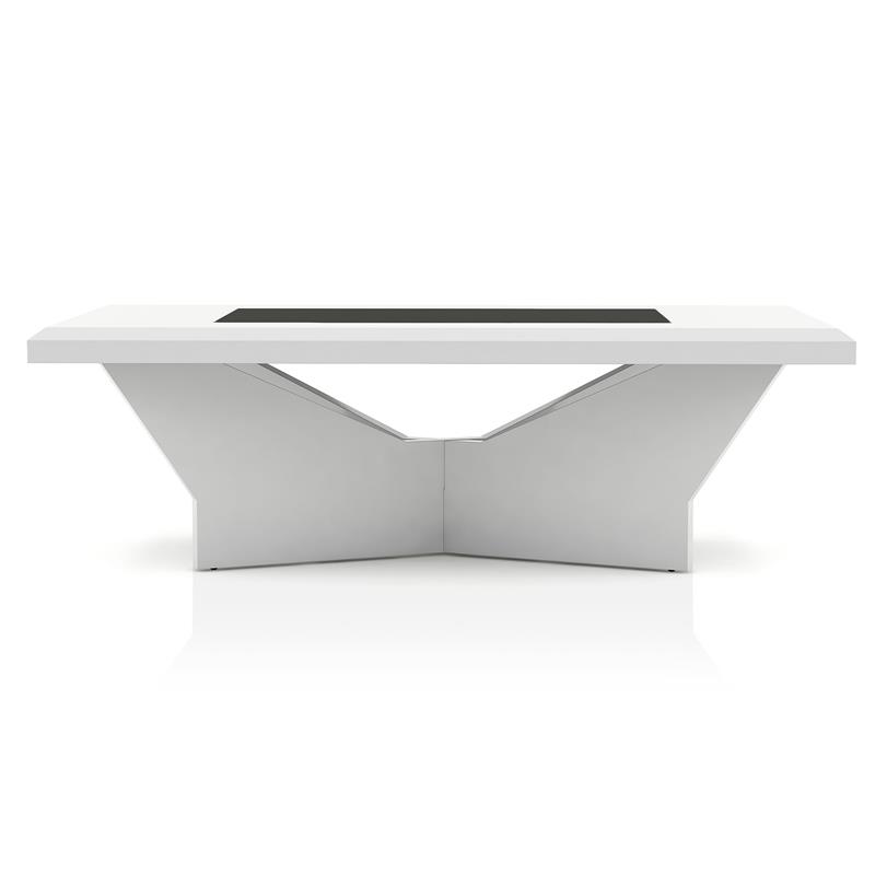 Furniture of America Avens Contemporary Wood Geometric Coffee Table in White