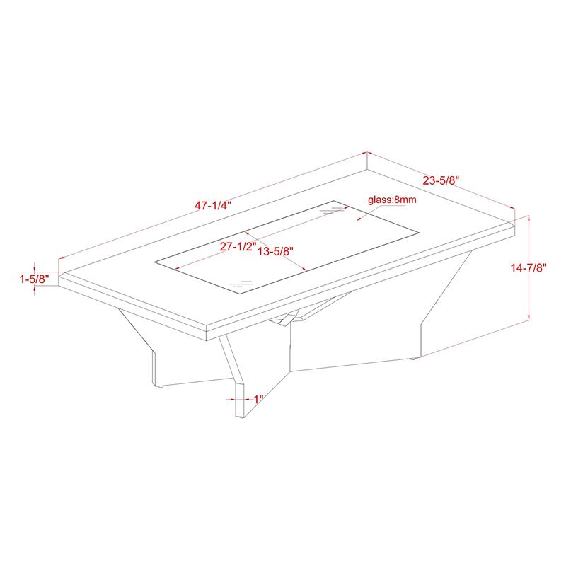 Furniture of America Avens Contemporary Wood Geometric Coffee Table in White