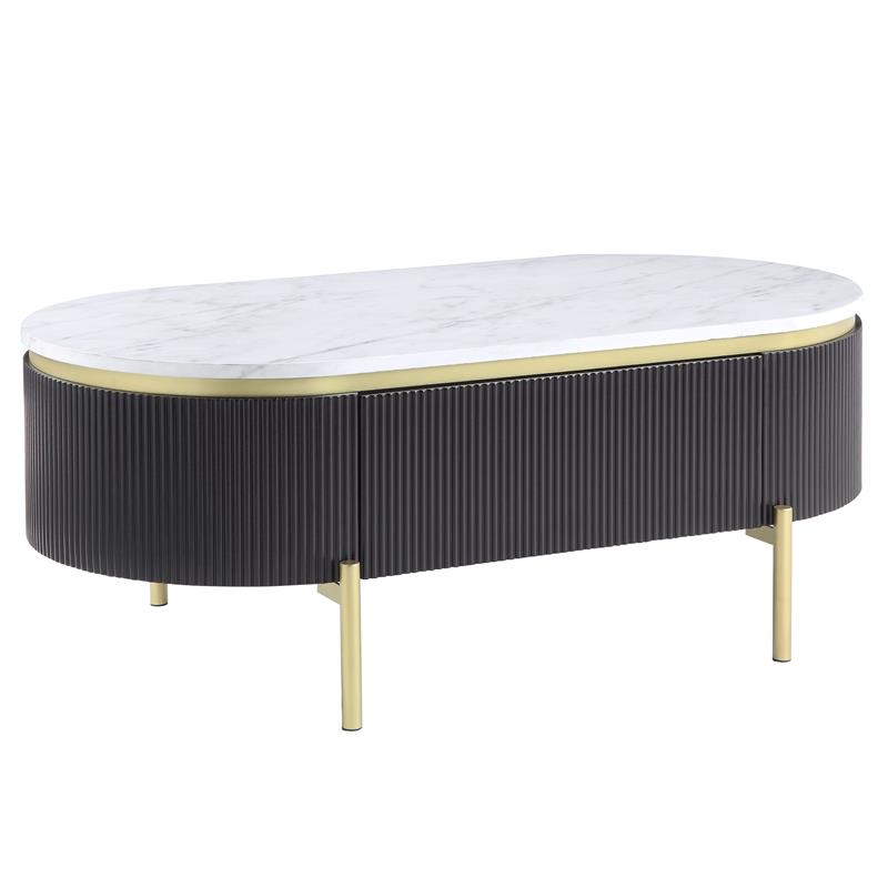 Furniture of America Timi Glam Wood 3-Piece Coffee Table Set in Dark Walnut