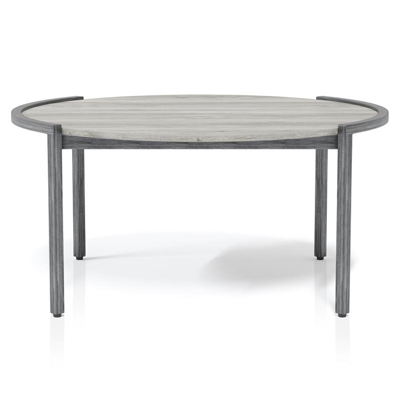 Furniture of America Mordicai Metal 2-Piece Coffee Table Set in Light Gray