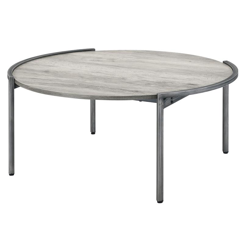 Furniture of America Mordicai Metal 3-Piece Coffee Table Set in Light Gray