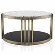 Furniture of America Kual Contemporary Metal 2-Piece Coffee Table Set in Brass