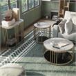 Furniture of America Kual Contemporary Metal 3-Piece Coffee Table Set in Brass