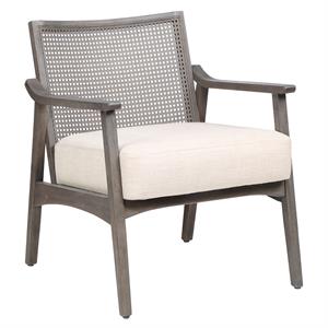 Furniture of America Averill Wood Cushioned Accent Chair in Gray Wash