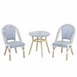 Furniture of America Dakie Aluminum 3pc Patio Chair and Table Set in Navy