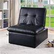 Furniture of America Kamala Faux Leather Tufted Futon Chair in Black