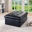 Furniture of America Kamala Faux Leather Tufted Futon Chair in Black