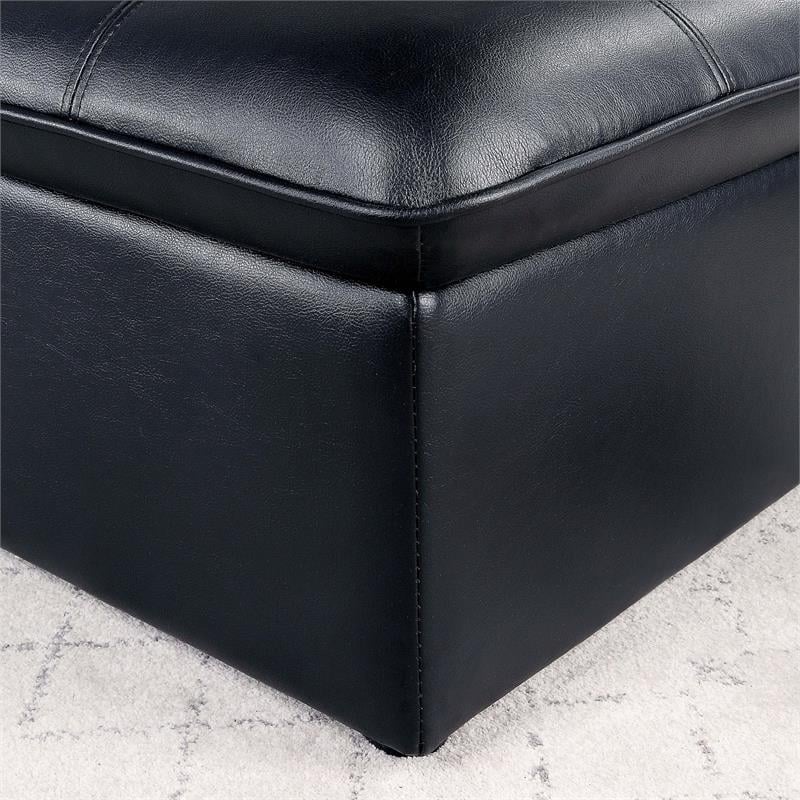 Furniture of America Kamala Faux Leather Tufted Futon Chair in Black