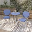 Furniture of America Hamner Aluminum 3-Piece Outdoor Bistro Set in Blue