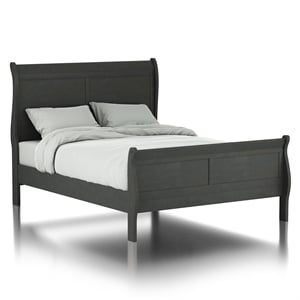 Furniture of America Jussy Transitional Solid Wood Twin Sleigh Bed in Gray