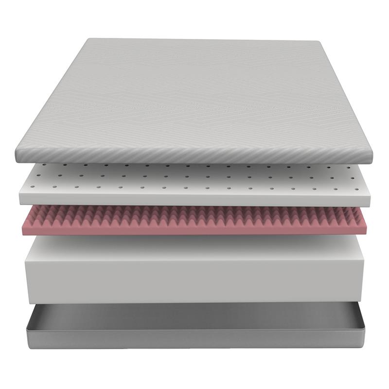 Furniture of America Rheit Casual Fabric Full Memory Foam Mattress in White