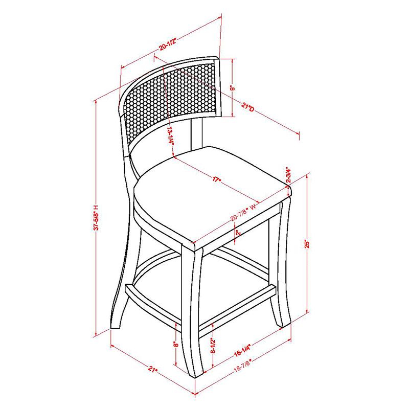 FOA Averill Wood Counter Height Chair in Gray Set of 4