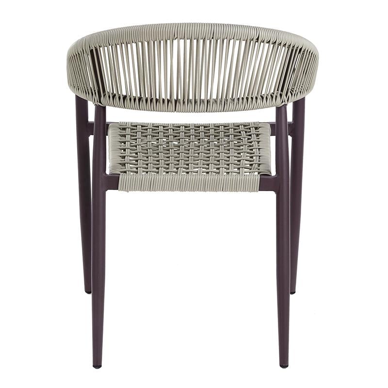 Furniture of America Clark Aluminum Patio Dining Chair in Dark Brown