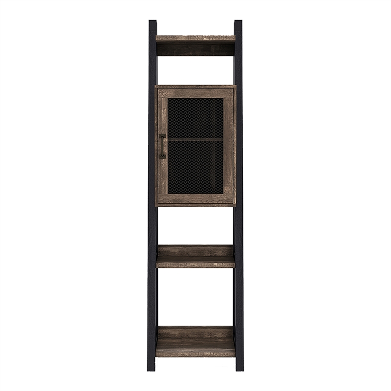 Furniture of America Acres Wood 5-Shelf Tower Cabinet in Brown