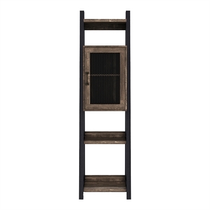 Furniture of America Acres Wood 5-Shelf Tower Cabinet in Brown