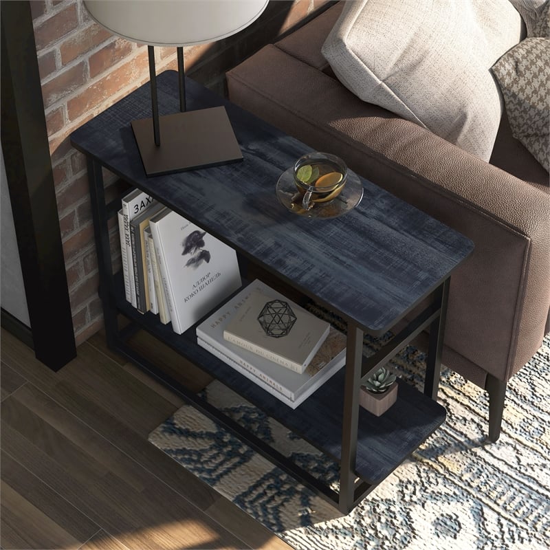 Furniture of America Froy Transitional Wood End Table in Navy Blue