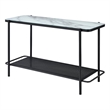 Furniture of America Joaquin Metal 1-Shelf Sofa Table in Black and White