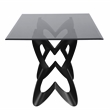 Furniture of America Saginaw Gray Glass Top Dining Table in Black
