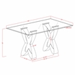 Furniture of America Saginaw Gray Glass Top Dining Table in Black
