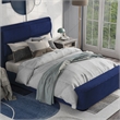 Furniture of America Fremont Contemporary Fabric Full Bed with Storage in Navy