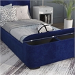Furniture of America Fremont Contemporary Fabric Twin Bed with Storage in Navy