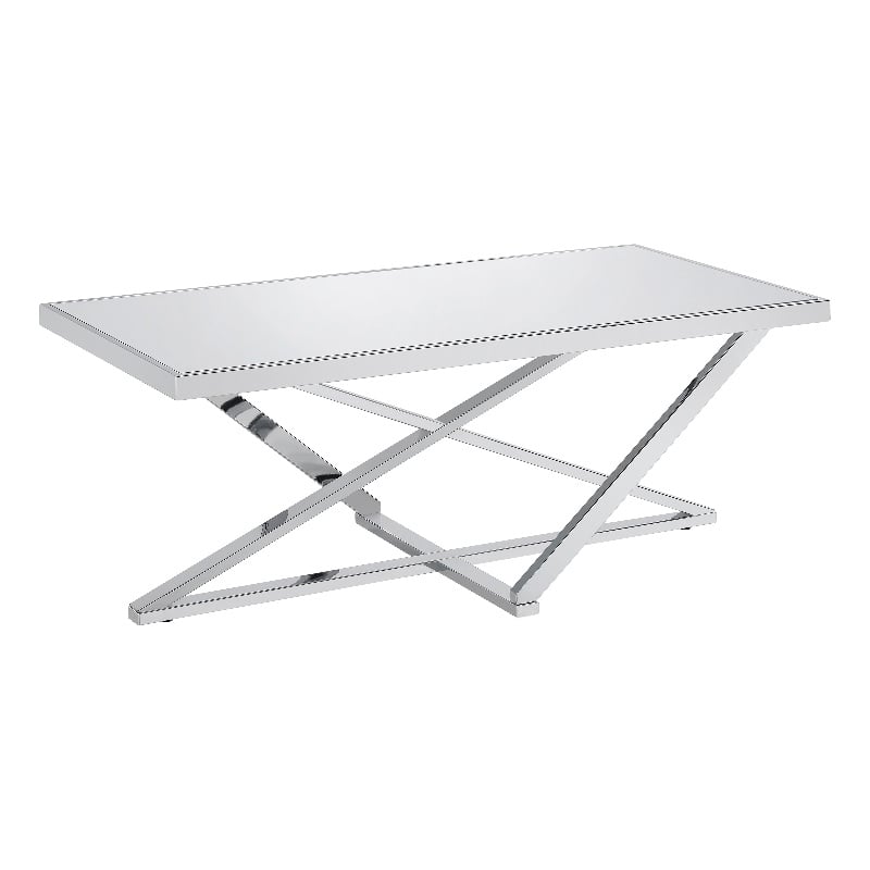 Furniture of America Ludington Contemporary Metal Coffee Table in Chrome