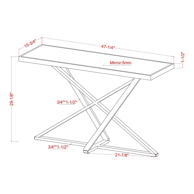 Furniture of America Ludington Contemporary Metal Sofa Table in Chrome