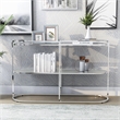 Furniture of America Ludington Metal 1-Shelf Waterfall Sofa Table in Chrome