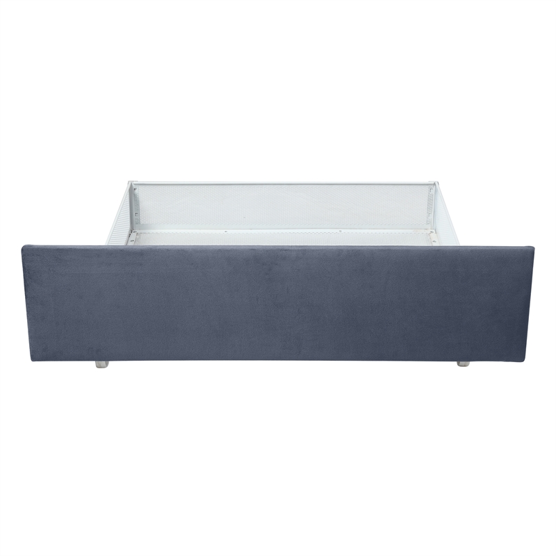 Furniture of America Harper Fabric Upholstered Queen Bed with 4-Drawer in Gray