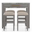 Furniture of America Ficus Wood 5-Piece Nested Counter Dining Table Set in Gray