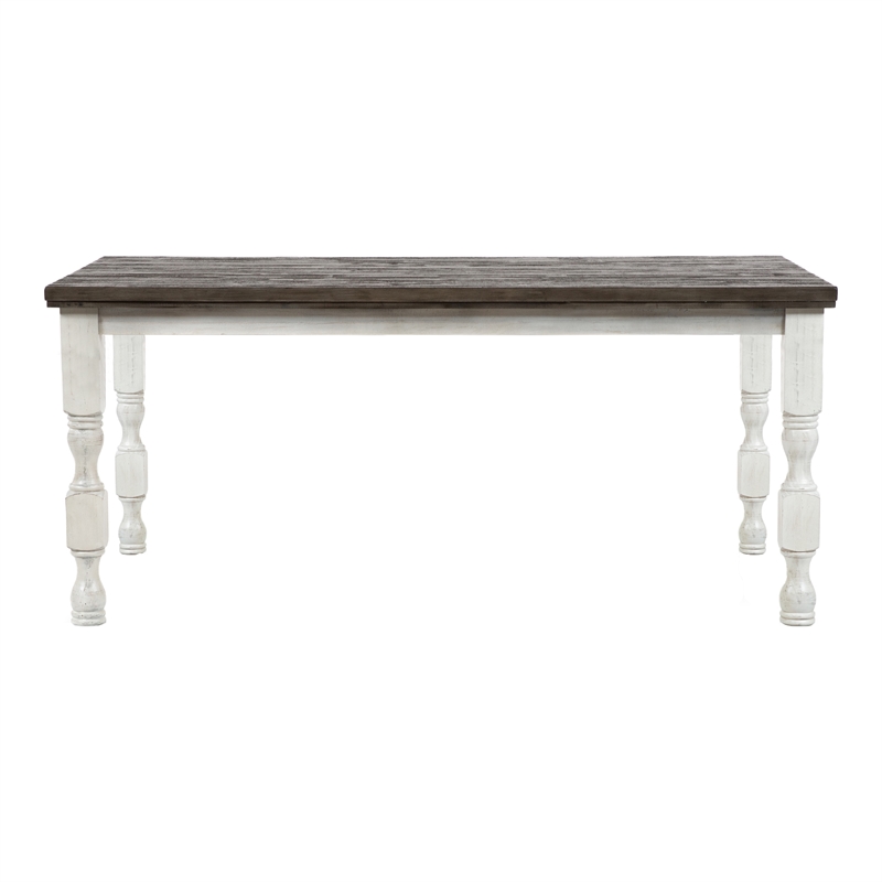 Furniture of America Treon Wood 5-Piece Counter Dining Set in Antique White