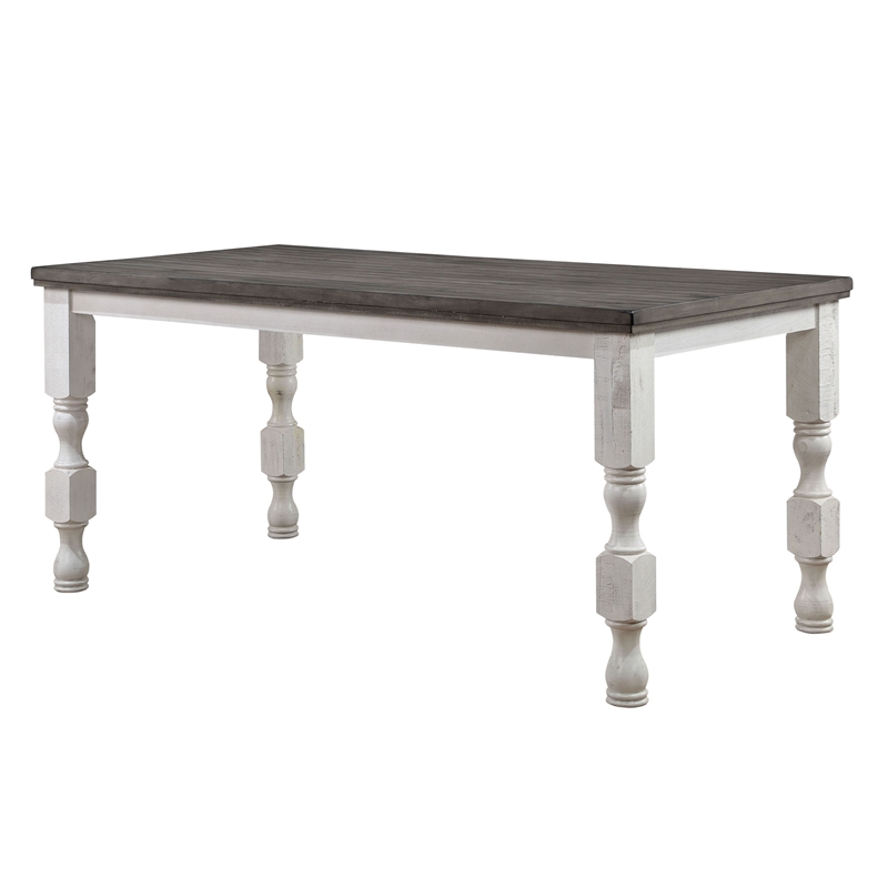 Furniture of America Treon Wood 5-Piece Counter Dining Set in Antique White