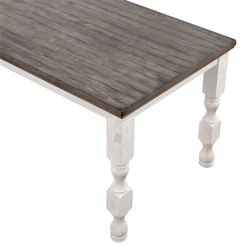 Furniture of America Treon Wood 5-Piece Counter Dining Set in Antique White