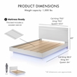 Furniture of America Malva Solid Wood Eastern King Bed with LED Light in White