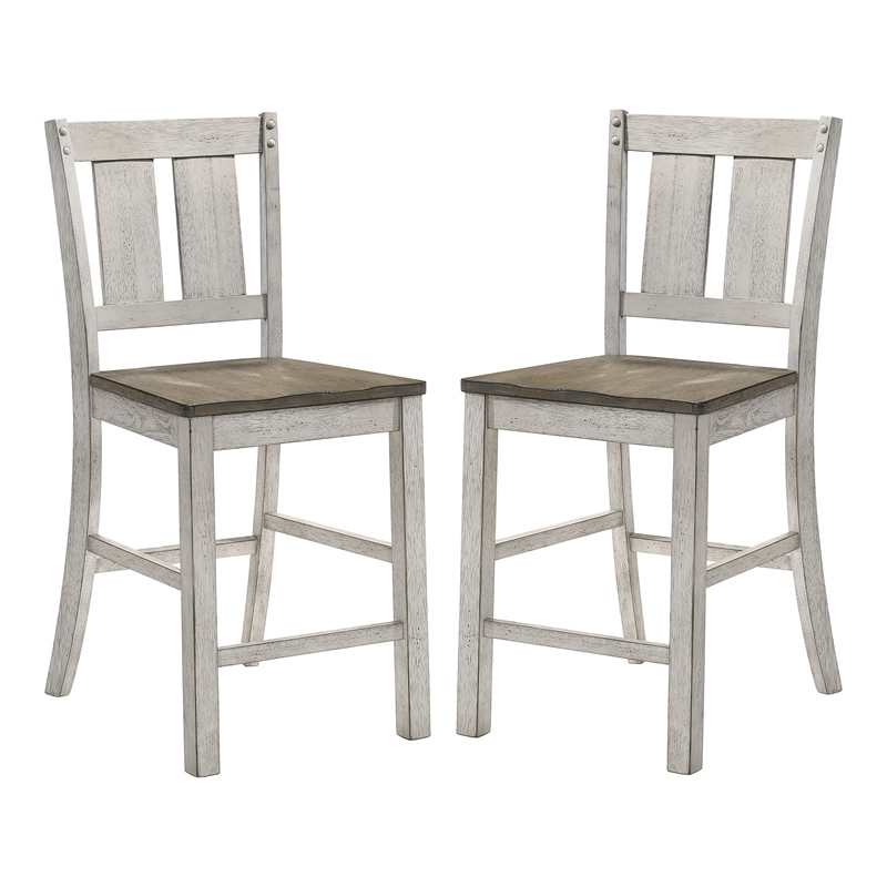 Furniture of America Huntington Wood Counter Chair in Cremini Brown (Set of 2)