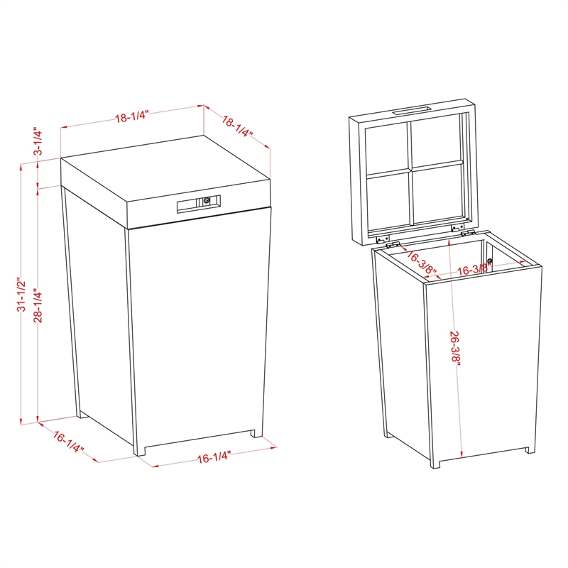 Furniture of America Azur Aluminum 2-Piece Bar Cart and Trash Can in Gray