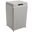 Furniture of America Azur Aluminum 2-Piece Bar Cart and Trash Can in Gray