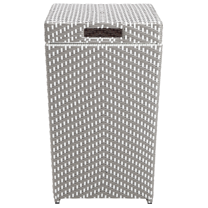 Furniture of America Azur Aluminum 2-Piece Bar Cart and Trash Can in Gray