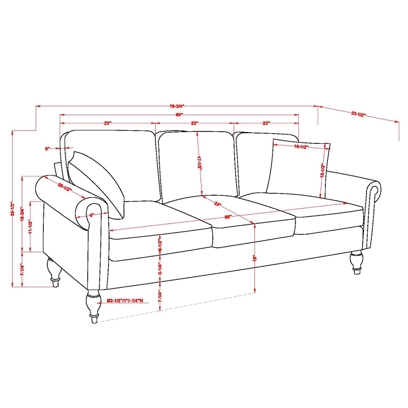 Furniture of America Elm Chenille Upholstered Blue Sofa and Care Kit