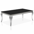 Furniture of America Alang Glass Top 2pc Coffee Table Set in Black and Silver