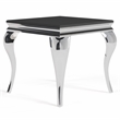 Furniture of America Alang Glass Top 2pc Coffee Table Set in Black and Silver