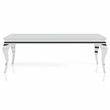 Furniture of America Alang Glass Top 2pc Coffee Table Set in White and Silver