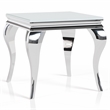Furniture of America Alang Glass Top 3pc Coffee Table Set in White and Silver