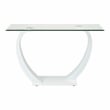 Furniture of America Navarre Glass Top Sofa Table with White Base
